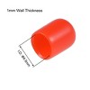 Unique Bargains Rubber Vinyl Round Tube Bolt Thread Protectors End Caps Cover Red 50 Pcs - 3 of 4