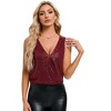 Clearlove Women's Sparkling V-Neck Backless Tank Top Sequin Glitter Sleeveless Party Vest Evening Going Out Top - 2 of 4