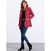 Allegra K Women's Lapel Collar One Button Long Sleeve Blazer - 4 of 4
