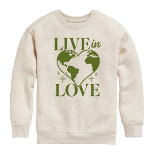 Boys' - Instant Message - Live In Love Graphic Long Sleeve Fleece Sweatshirt - 1 of 4