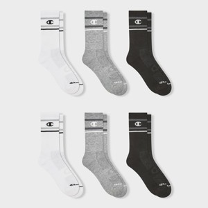 Champion All Sport Performance Crew Socks 3pk - Black/White/Gray - 1 of 4