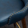Roundhill Furniture Nevis Mid-century Modern Faux Leather Tufted Nailhead Trim Barstool, Blue, Set of 2 - 4 of 4