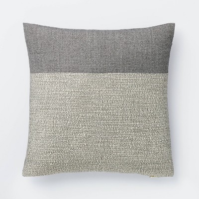 Color Block Square Throw Pillow Cream/Gray - Threshold™ designed with Studio McGee