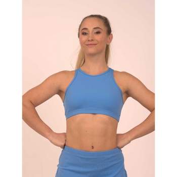 Danskin Sports Bra Large Padded Blue Mesh Breathable Running Supportive  Womens