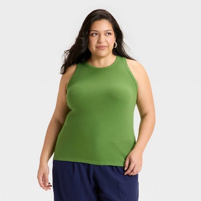 Women's Slim Fit Ribbed Tank Top - A New Day™