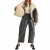 Women's Vegan Leather Barrel Pants - MIOU MUSE - 4 of 4