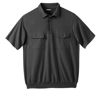 Kingsize Men's Big & Tall Banded Bottom Polo Shirt - Big - 7xl, Black ...