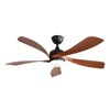 HOMLUX 52" Low Profile Remote Control Ceiling Fan W/Light and Reversible Motor,Black/Walnut - 2 of 4