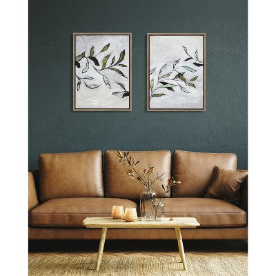 Nikita Jariwala Branch I and II Gold Framed Canvas Art Set