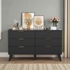 Belord 6 Drawer Double Dresser for Bedroom, Modern Wooden Dresser Chest with Golden Handles for Living Room and Entryway - 4 of 4