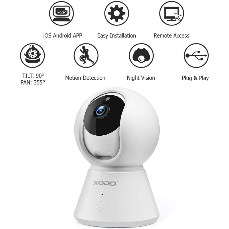 XODO E6 Wireless Wi-Fi Security Camera 1080P HD Baby Monitor, 2 of 6