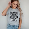 Simply Sage Market Women's Mardi Gras Mask Distressed Short Sleeve Graphic Tee - 2 of 3