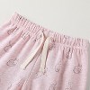 Owlivia Organic Cotton Girl's Short Sleeve Pajama Sets, Baby Summer 2Pc Sleepwear - Pink Rabbit - 4 of 4