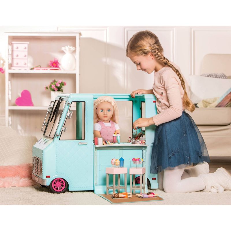 Our Generation Sweet Stop Ice Cream Truck with Electronics for 18&#34; Dolls - Light Blue, 5 of 21