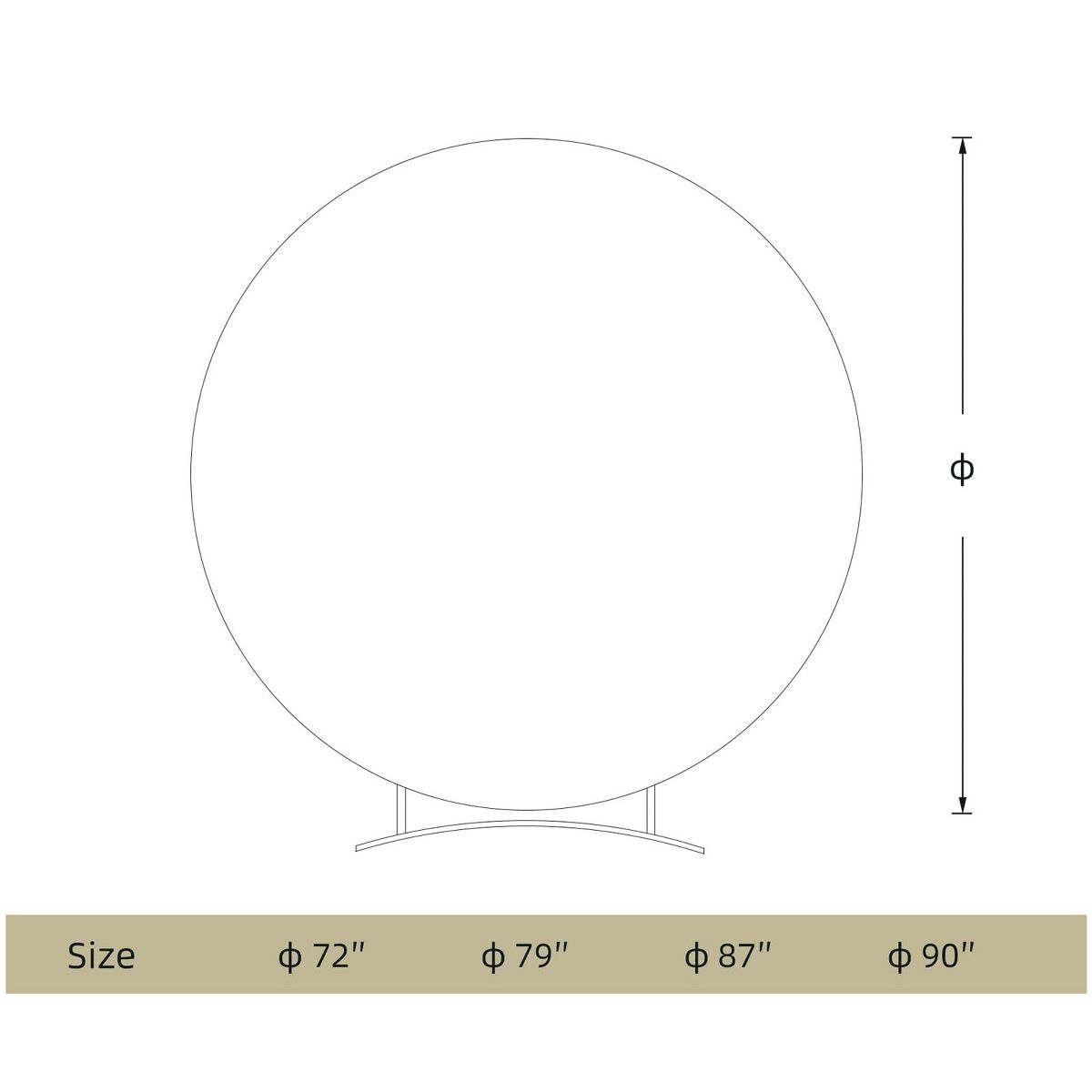 Round Arch Backdrop Cover, 6 ft/6.5 ft/7.2 ft Circle Arch Stand, Smooth Touch, Multipurpose Wedding Arched Background Set for Birthday Party - thumbnail 3