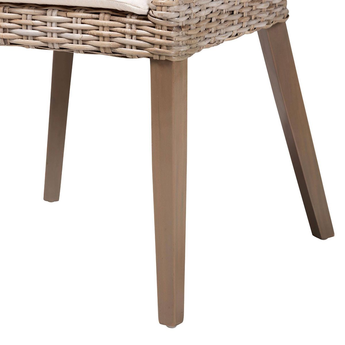 bali & pari Lara Rattan and Mahogany Wood Dining Chair Kubu Gray/Rustic Taupe - thumbnail 7