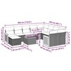 vidaXL 11 Piece Patio Sofa Set with Cushions Black Poly Rattan - Black and Cream - 3 of 4