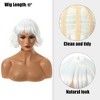 Unique Bargains Women's Curly Wigs 12" White with Wig Cap - 3 of 4