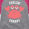 Girls' - Instant Message - Feelin Crabby Shirt Tail Raglan Graphic T-shirt - 2 of 4