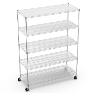 Dolonm Wire Shelving Unit, 6000 LBS NSF Height Adjustable Metal Garage Storage Shelves with Wheels,Metal Shelves - 1 of 4