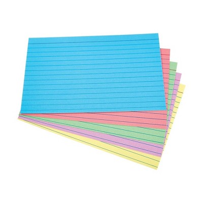 Staples 4" x 6" Line Ruled Assorted Pastel Index Cards 100/Pack (51015) 730755