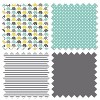 Bacati - Elephants Mint/Yellow/Gray 6 pc Crib Bedding Set with Long Rail Guard Cover - 3 of 4