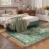 Lahome Fern Patchwork Back to College Series Short Pile Velvet Rectangular Indoor Area Rug - 4 of 4