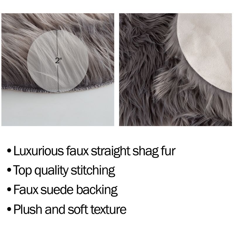 Sheepskin Throw Rug Faux Fur 2x5, 2 of 7