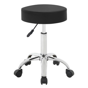 BestMassage Round Rolling Stool Swivel Salon Stool Adjustable Spa Stool with 5 Wheels - 1 of 4