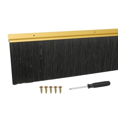 Unique Bargains Aluminum Alloy H-Shape Holder PP Bristle Rust-resistant Door Sweep 1 Pc