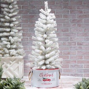 The Lakeside Collection Outdoor Winter Lighted Tinsel Tree - 36" - 1 of 4