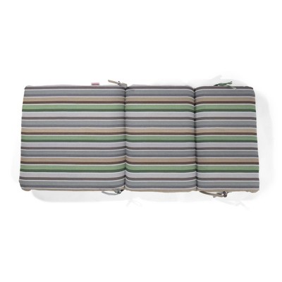 Casual Cushion Stripe Fabric 1-Piece Indoor/Outdoor Two Ply High Back/Recliner Cushion, 22"W x 46"L