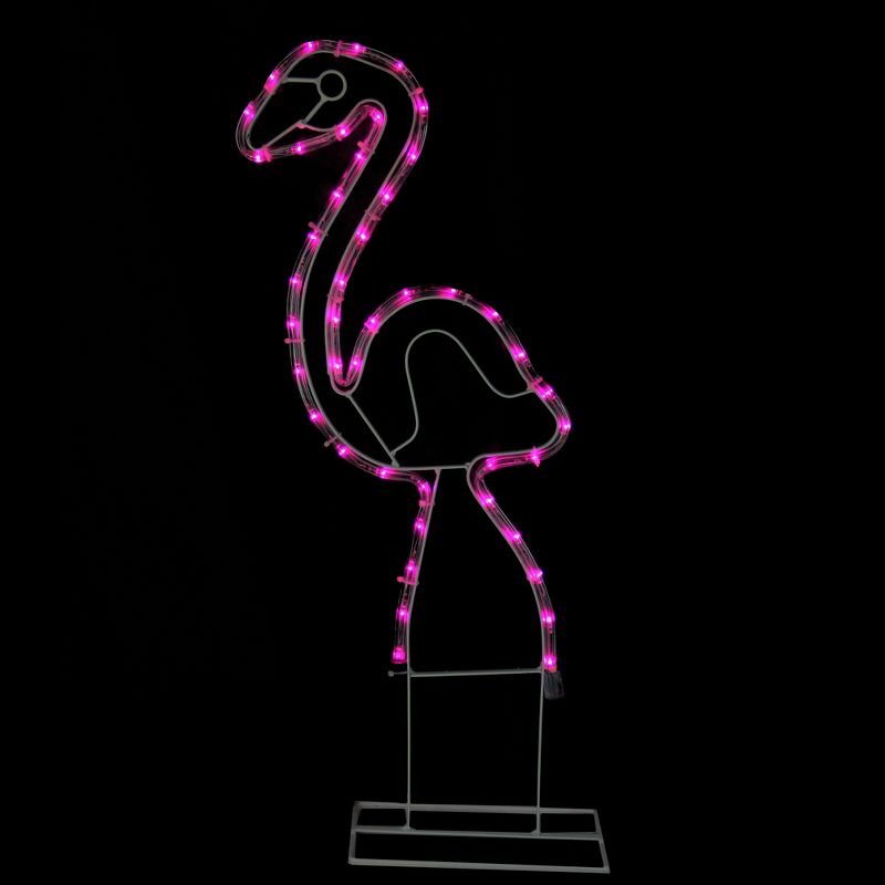Northlight 24" Pink Flamingo LED Rope Light Silhouette Summer Outdoor Decoration, 2 of 4
