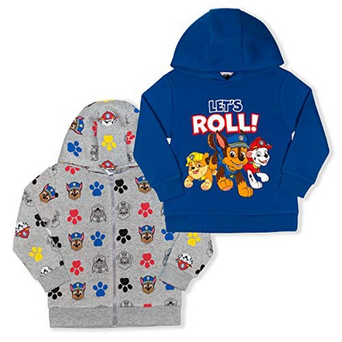 Nickelodeon Boy's 2-pack Let's Roll! Paw Patrol Pullover Sweatshirt And Zippered Hoodie Set Toddlers : Target