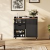 Modern Fluted Wine & Liquor Cabinet - Sideboard with Storage for Glassware, Coffee Bar, and Dining/Living Room Decor - 4 of 4