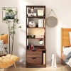 SEVOBAL Night Stand with Bookshelf 2 Storage Drawers and Open Shelving for Bedroom and Living Room, Brown, 18.7"*13.39"*58.11" - 4 of 4