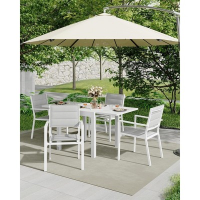 2/4 Piece Metal Patio Stackable Dining Chairs Set,Textilene Fabric Outdoor Aluminum Stacking Dining Chair,for Outdoor, Patio, Deck, Backyard