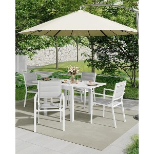 2/4 Piece Metal Patio Stackable Dining Chairs Set,Textilene Fabric Outdoor Aluminum Stacking Dining Chair,for Outdoor, Patio, Deck, Backyard - 1 of 4