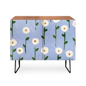 Reves et Histoires Cute Little Flowers Black Legged Credenza - Deny Designs - 1 of 2