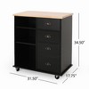 Bella Depot 31.5'' Kitchen Island Cart with Storage,on Wheels with Large Worktop, Drawers for Kitchen,Dinning Room - 3 of 4