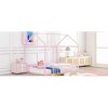 Streamdale Full Size Metal Bed House Bed Frame with Fence, for Kids, Teens, Girls, Boys,Pink - 3 of 4