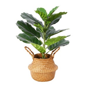 Artificial Fiddle Leaf Fig Plants 22''-39'' Fake Ficus Lyrata Plant , Perfect for Home Indoor Outdoor Office Modern Decor - 1 of 4