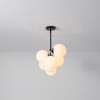 Rennnsan Nestalyn 40" W 7 - Light Linear Bubble Milk Glass Modern Dimmable Kitchen Island Pendant in Black - 4 of 4