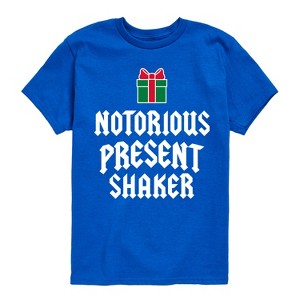 Boys' - Instant Message - Notorious Present Shaker Christmas Short Sleeve Graphic T-Shirt - 1 of 4