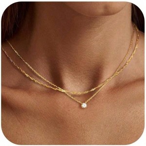 Dainty Silver Necklaces for Women, Trendy Gifts Exquisite, Sophisticated, Minimalist, Suitable for Daily Wear - 1 of 4