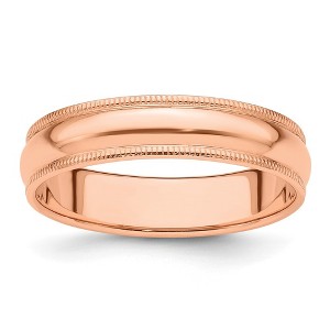 Black Bow Jewelry 5mm 14K Rose, White, or Yellow Gold Half Round Milgrain Standard Band - 1 of 4