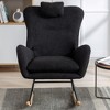 35.5 in. Soft Teddy Fabric Rocking Chair with Pocket for Living Room Bedroom - 2 of 4