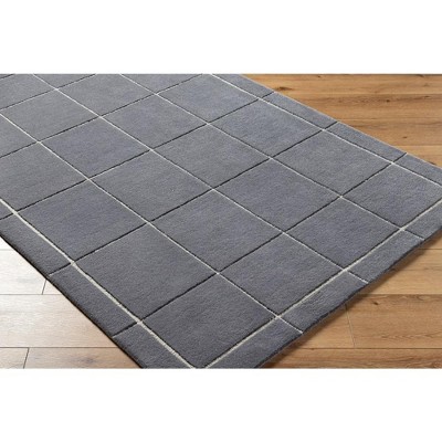 Isai 2'x3' Charcoal Wool Tufted Geometric Area Rug