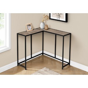 Lyngins Narrow Entryway Table with L-Shaped Design,Stylish Minimalist Console Table with Metal Frame for Living Room - 1 of 4
