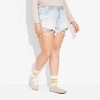 Women's Mid-Rise Curvy Cut-Off Denim Shorts - Wild Fable™ - 2 of 3